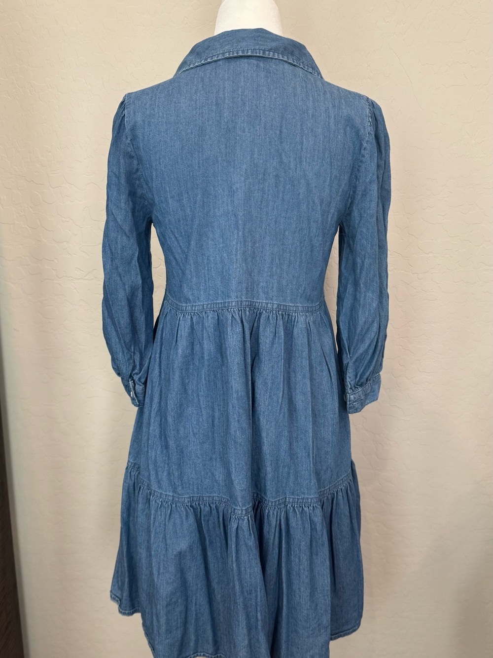 Tommy Hilfiger Light Blue Denim Shirt Dress with Signature Stripe - Picture 5 of 6